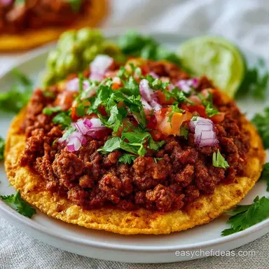Beef Tostadas in 30 Minutes Recipe Card