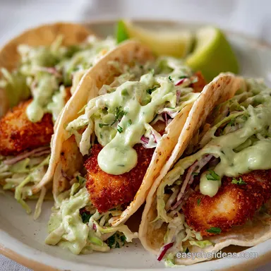 Fish Tacos: Crispy Cod with Smoky Chipotle-Lime Slaw