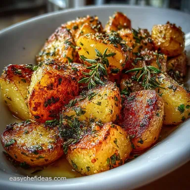 Roast Potatoes at 400 with Garlic and Herbs: Crispy Baked Recipe Card
