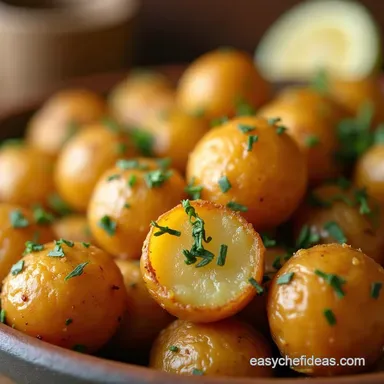 The Golden Standard Crispy Herb Garlic Roasted Yukon Golds Recipe Card