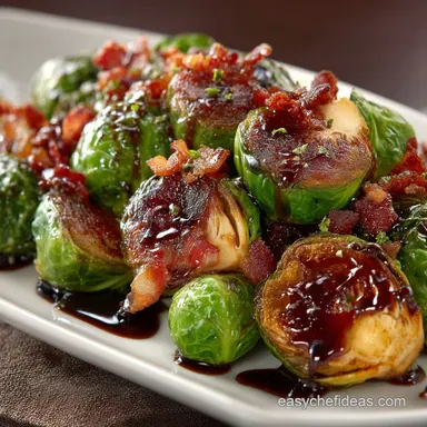 Longhorn Brussel Sprouts Copycat Crispy Bacon HoneyBalsamic Glaze