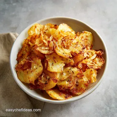 Oven Fried Potatoes with Onions: 50 Minute Crispy Side Dish Recipe Card