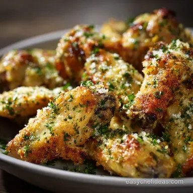 Garlic Parmesan Wings: Crispy Oven-Baked Recipe Recipe Card