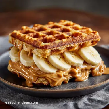 Crispy Waffled Peanut Butter and Banana Sandwich Ready in 15 Mins