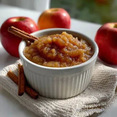 Easy Homemade Crock Pot Applesauce Recipe with Cinnamon Recipe Card