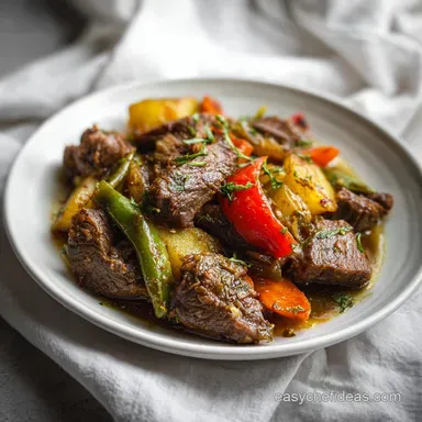 Crock Pot Meal with Beef for 8 Servings with Root Vegetables Recipe Card