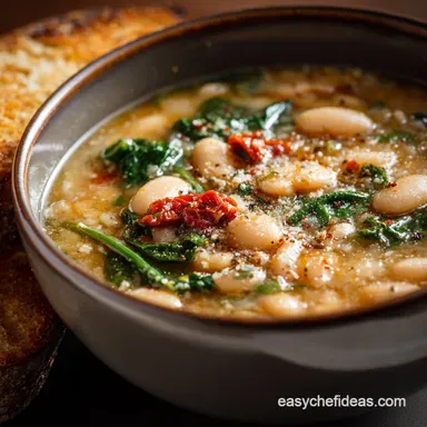Crock Pot Tuscan White Bean and Garlic Soup: Effortless, Creamy Healthy Recipe Card