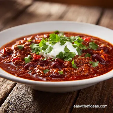 Crockpot Chili Recipe with Ground Beef: 8 Hours