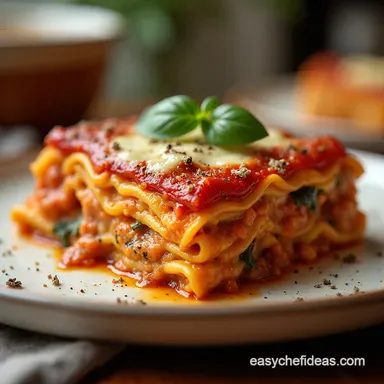 Crockpot Lasagna with Cottage Cheese Easiest Lazy Recipe Recipe Card