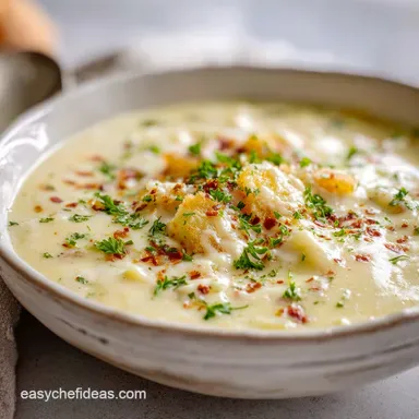 Crockpot Potato Soup with Frozen Hashbrowns for 8 Servings Recipe Card