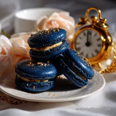 Cute New Year Desserts: Gourmet Champagne Macarons Recipe Card