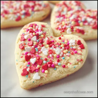 Cute Easy Valentines Day Cookie: Heart Sprinkles Recipe Card
