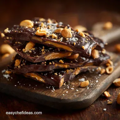 Dark Chocolate Peanut Butter Bark: The Ultimate Easy, Salty No-Bake Treat Recipe Card