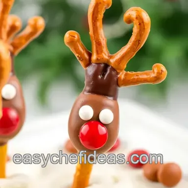 How to Make Festive Dip Pretzel Reindeer: Easy Holiday Fun! Recipe Card