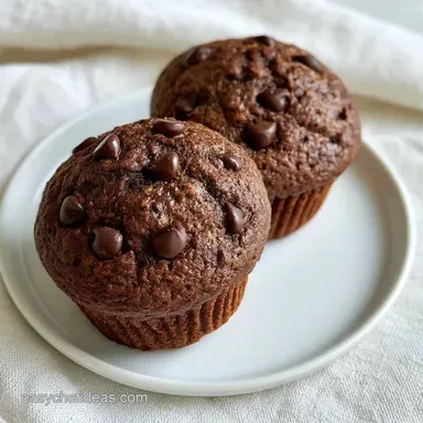 Double Chocolate and Banana Muffins Recipe Card