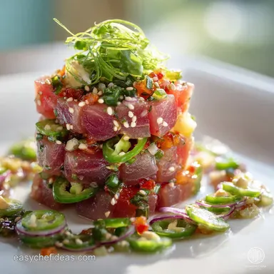 Ahi Tuna Poke Stacks: Restaurant-Quality Recipe, Ready in 65 Mins