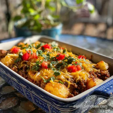 Easy Cowboy Casserole Recipe with Potatoes Recipe Card
