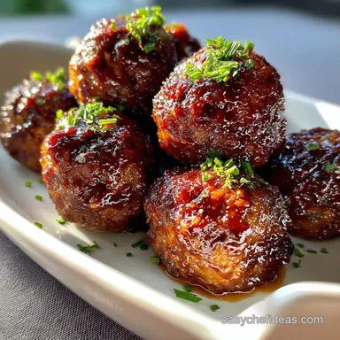 Easy Crockpot Appetizer Recipe with BBQ Meatballs That Will Steal: Sticky Glaze Recipe Card