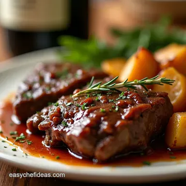 Foolproof Crockpot Beef Short Ribs with Red Wine Sauce Recipe Card
