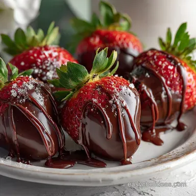 Best Easy Homemade Chocolate Covered Strawberry Recipe with Dark Chocolate in 20 Minutes Recipe Card