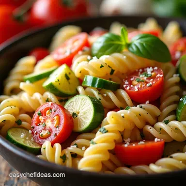 Easy Greek Pasta Salad Sunshine in a Bowl Recipe Card