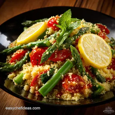 Lemon Asparagus Couscous Salad with Tomatoes: Bright, Zesty Easy Recipe Card
