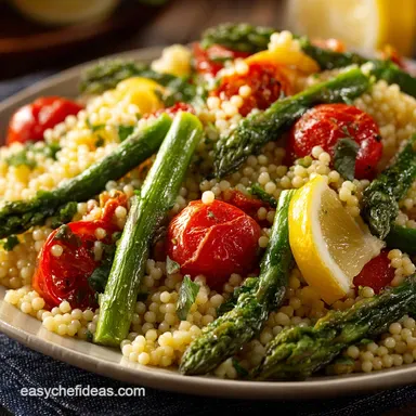 Lemon Asparagus Couscous Salad with Tomatoes: Bright, Zesty Easy