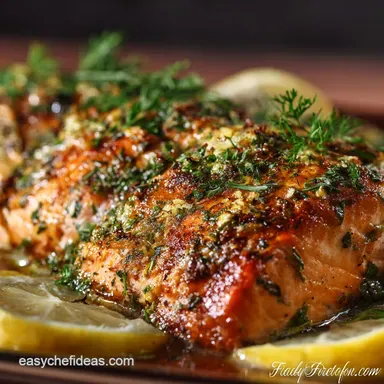 Baked Salmon: 20-Minute Lemon Herb Flaky Salmon Recipe Recipe Card