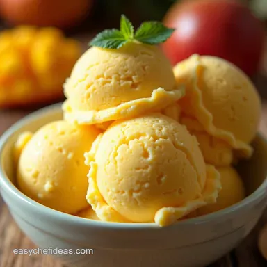 Foolproof Creamy Mango Ice Cream Recipe No Custard Needed Recipe Card