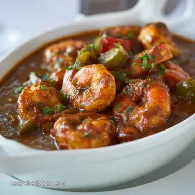 Prawn Creole Recipe: Spicy Easy Louisiana Comfort Food Recipe Card