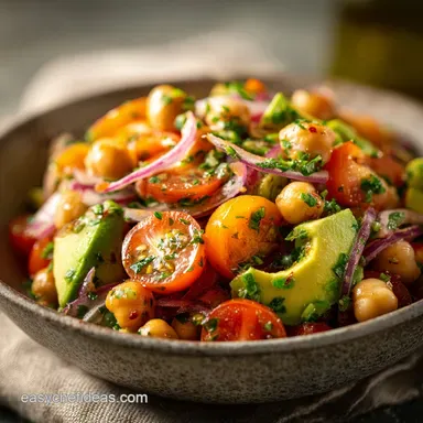 Chickpea Avocado Salad The Bright and Easy PlantBased Lunch Recipe Card