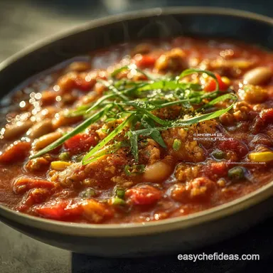 White Bean Turkey Chili Healthy Easy Zesty OnePot Recipe Recipe Card