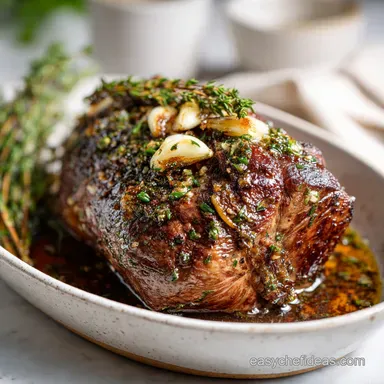 Fall Apart Sirloin Tip Roast with Garlic and Herbs for 8 Servings Recipe Card