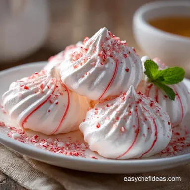 Peppermint Meringue Cookies: Light Airy Holiday Baking Recipe Recipe Card
