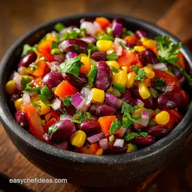 Fiesta Bean Salad: The Easy No-Cook Summer Barbecue Side Dish Recipe Card