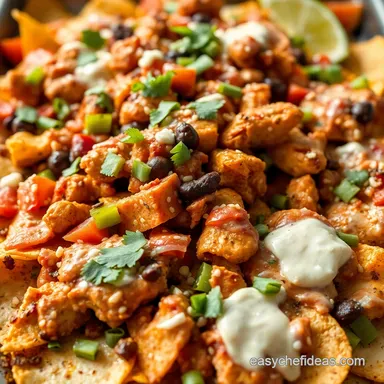 Delicious Sheet Pan Chicken Fajita Nachos Easy Fiesta Recipe Card