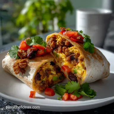 Freezer Breakfast Burrito: High Protein Meal Prep Solved Recipe Card
