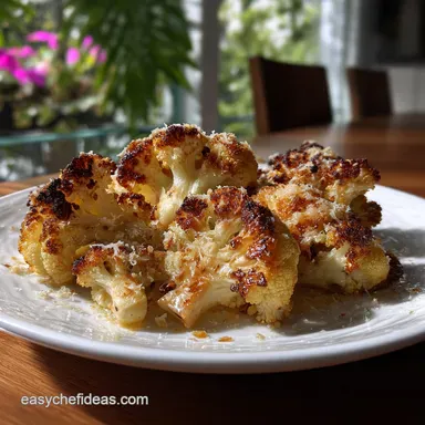 Garlic Roasted Cauliflower with Toasted Asiago | Nutty Recipe Card