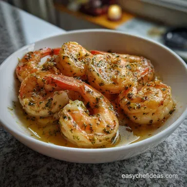 New Year s Eve Food Idea with Garlic Butter Shrimp: Velvety Recipe Card