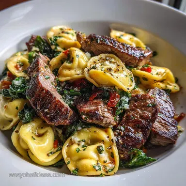 Garlic Steak Tortellini for 4 Servings Recipe Card