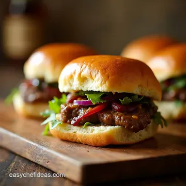 Gourmet Game Day Sliders Balsamic Beef Brie Bites Recipe Card