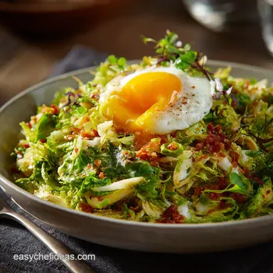 Alpine Crunch Shaved Brussels Sprout Salad with Grated Egg Recipe Card