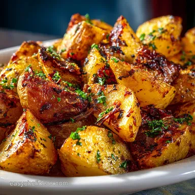 Greek Garlic Roasted Potatoes The Custardy TavernaStyle Recipe Recipe Card