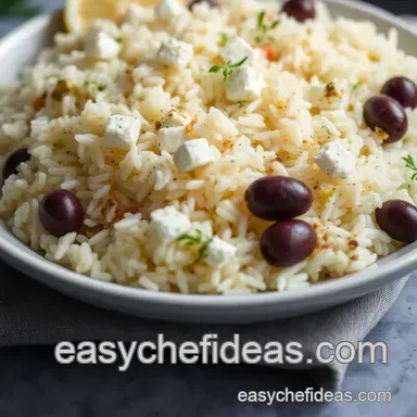Easy Greek Rice: My Zesty Lemon Herb Delight with Olives & Feta Recipe Card