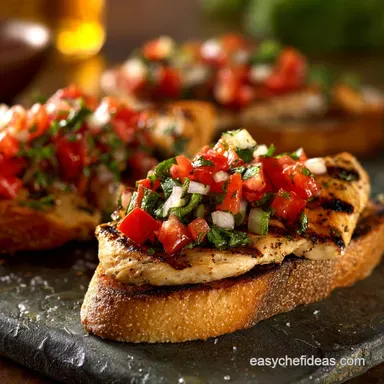 Grilled Chicken Bruschetta A Bright Healthy Mediterranean Recipe Recipe Card