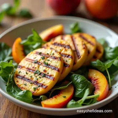 Grilled Halloumi Peach Salad A Healthy Summer Dream Recipe Card