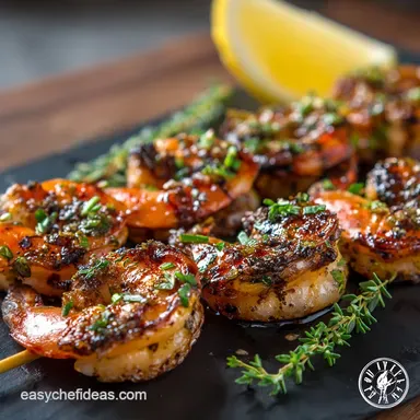 Grilled Shrimp Skewers: Zesty Lemon-Garlic Marinade Recipe Recipe Card