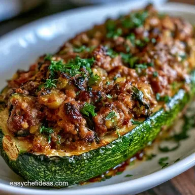Ground Beef Zucchini Boats in 40 Minutes Recipe Card