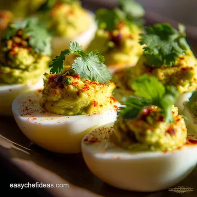 Guacamole Deviled Eggs: Vibrant, creamy, and healthy party appetizers Recipe Card