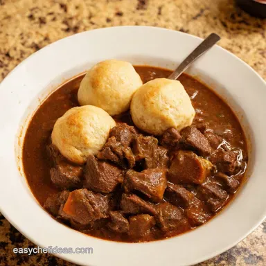 Guinness Beef Stew Tasty Dinner Ideas with Cheesy Dumplings Recipe Card